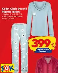 KOZA SOFT KADIN ÇİÇEK DESENLİ PİJAMA TAKIMI